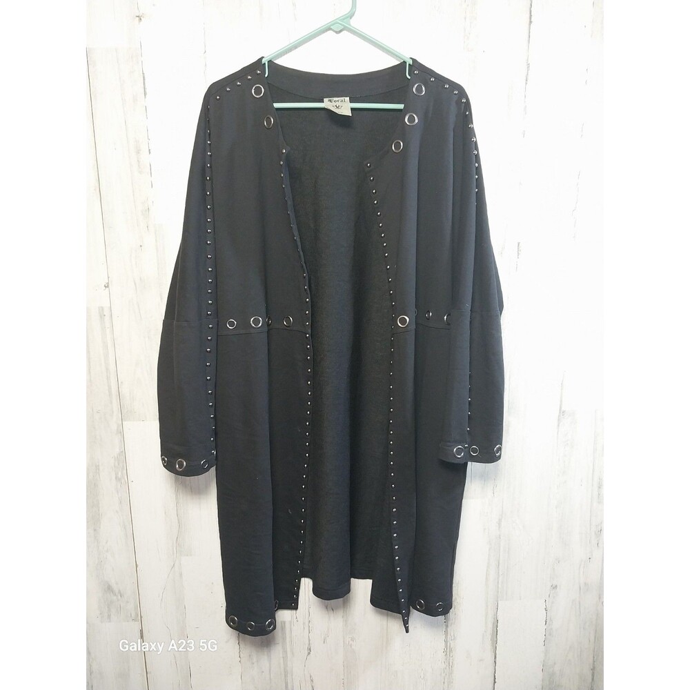 VOCAL STUDDED EYELETS jacket Black CARDIGAN coat western BOHO Medium
